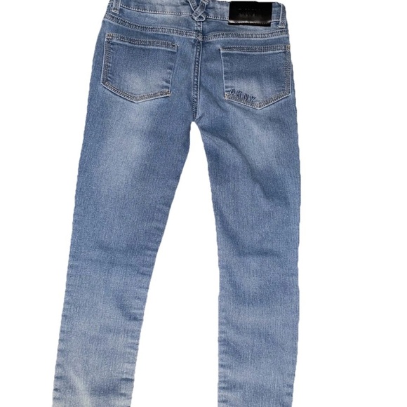 DKNY Girls Sz 12 Stretch Denim Skinny Leg CAPRI Jeans Donna Karen NY Summer - Picture 4 of 7